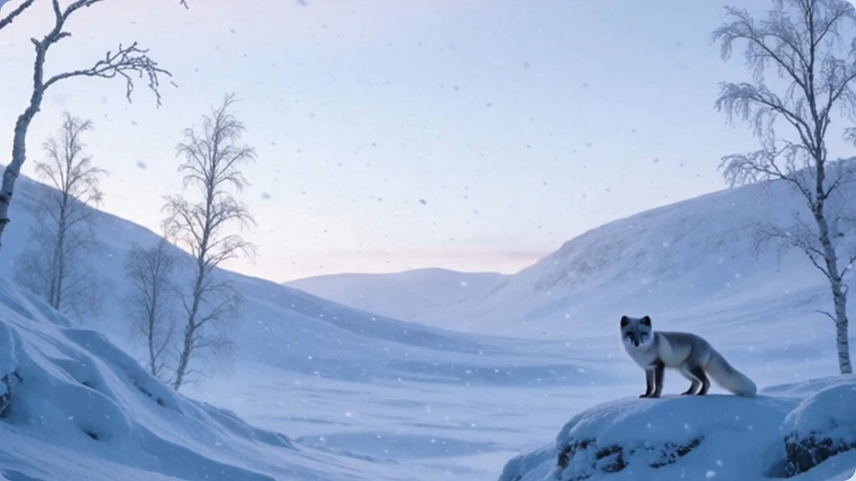 Snow-covered valley