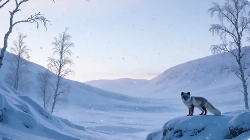 Snow-covered valley